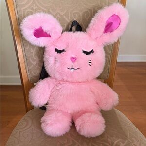 Like New Betsey Johnson Pink Bunny Backpack Plush